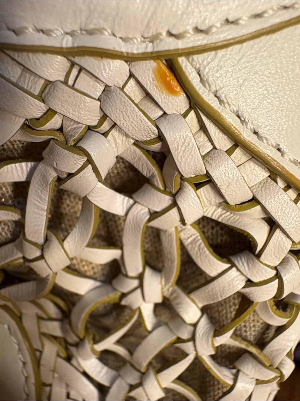 Cole Haan - *Read* Sierra Open Weave SP06 - Rare White Leather Cream Woven Tote - Picture 11 of 16